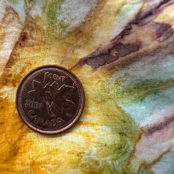 Vtg Silk Scarf Abstract Floral Water Colour Hand Stitched Edge Square 37" x 36" - Picture 7 of 7